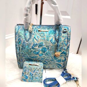🔹️Brahmin🔹️ Small Caroline Serenity Sonic Genuine Leather Bag and Jane Wallet